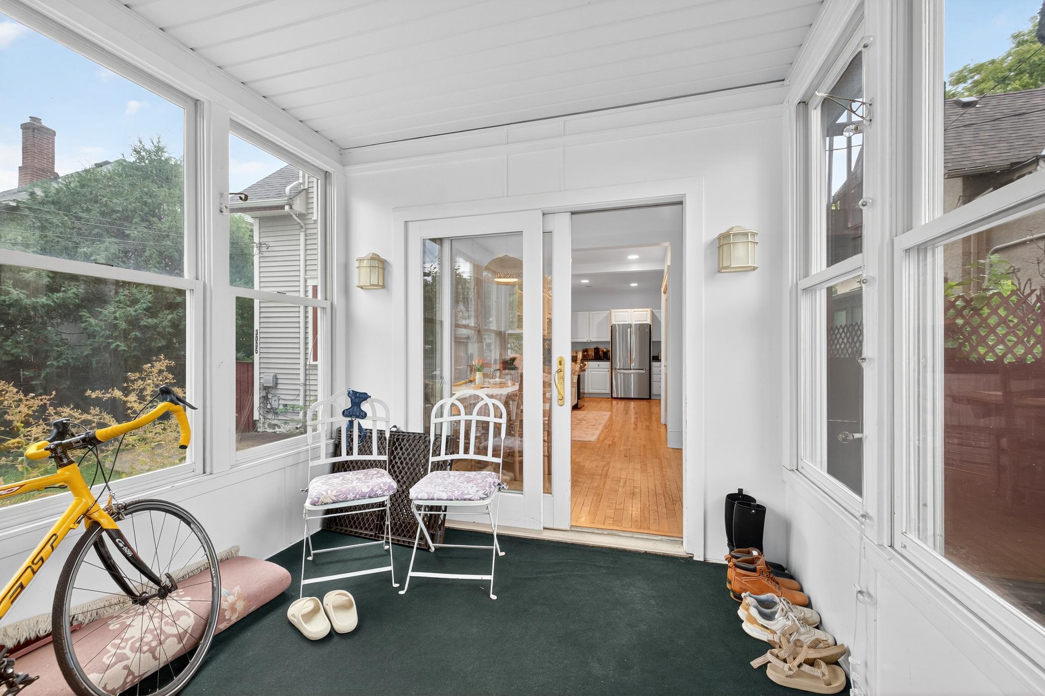 Back porch looking into the kitchen
