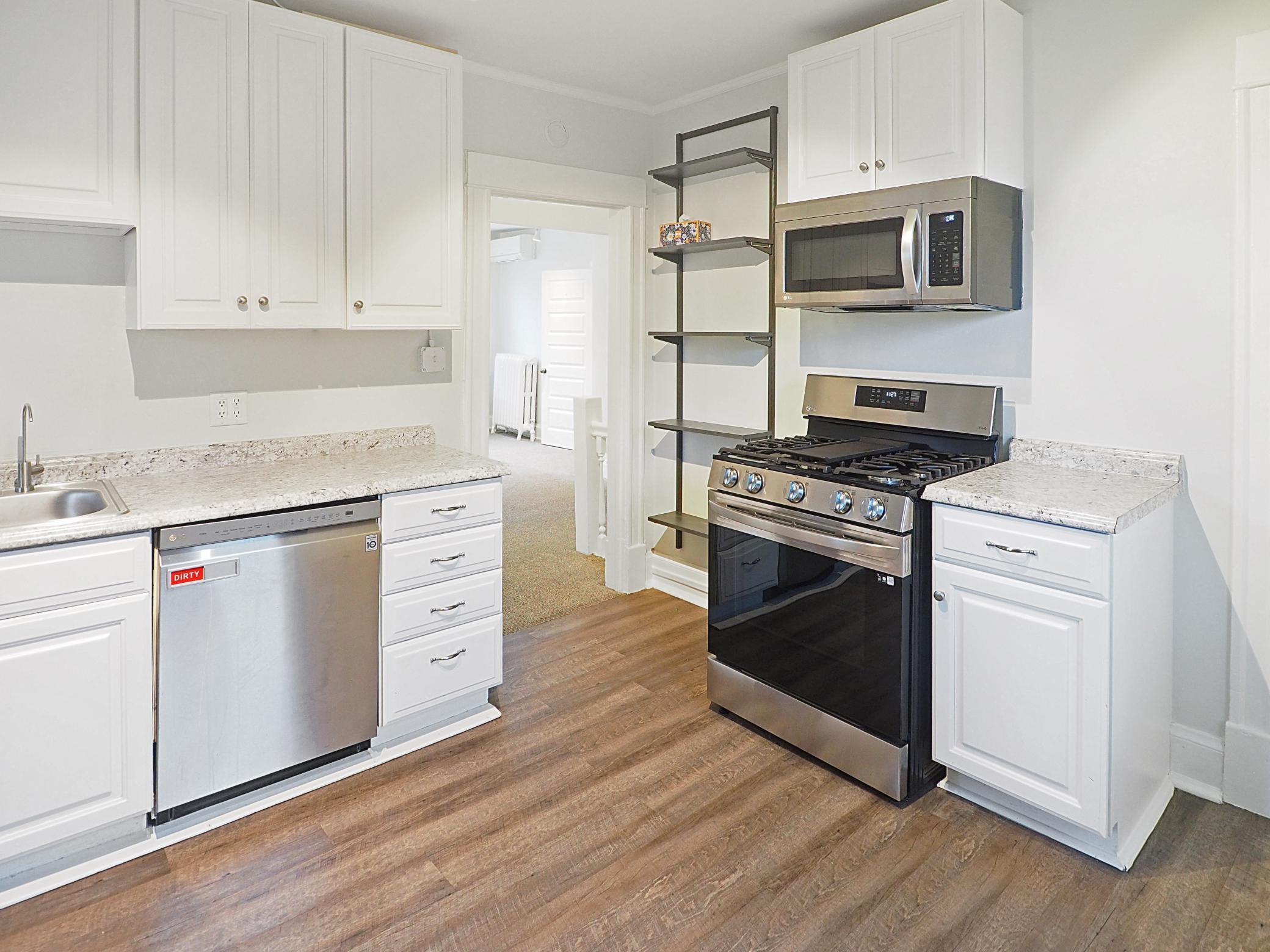 Upper level kitchen with newer appliances