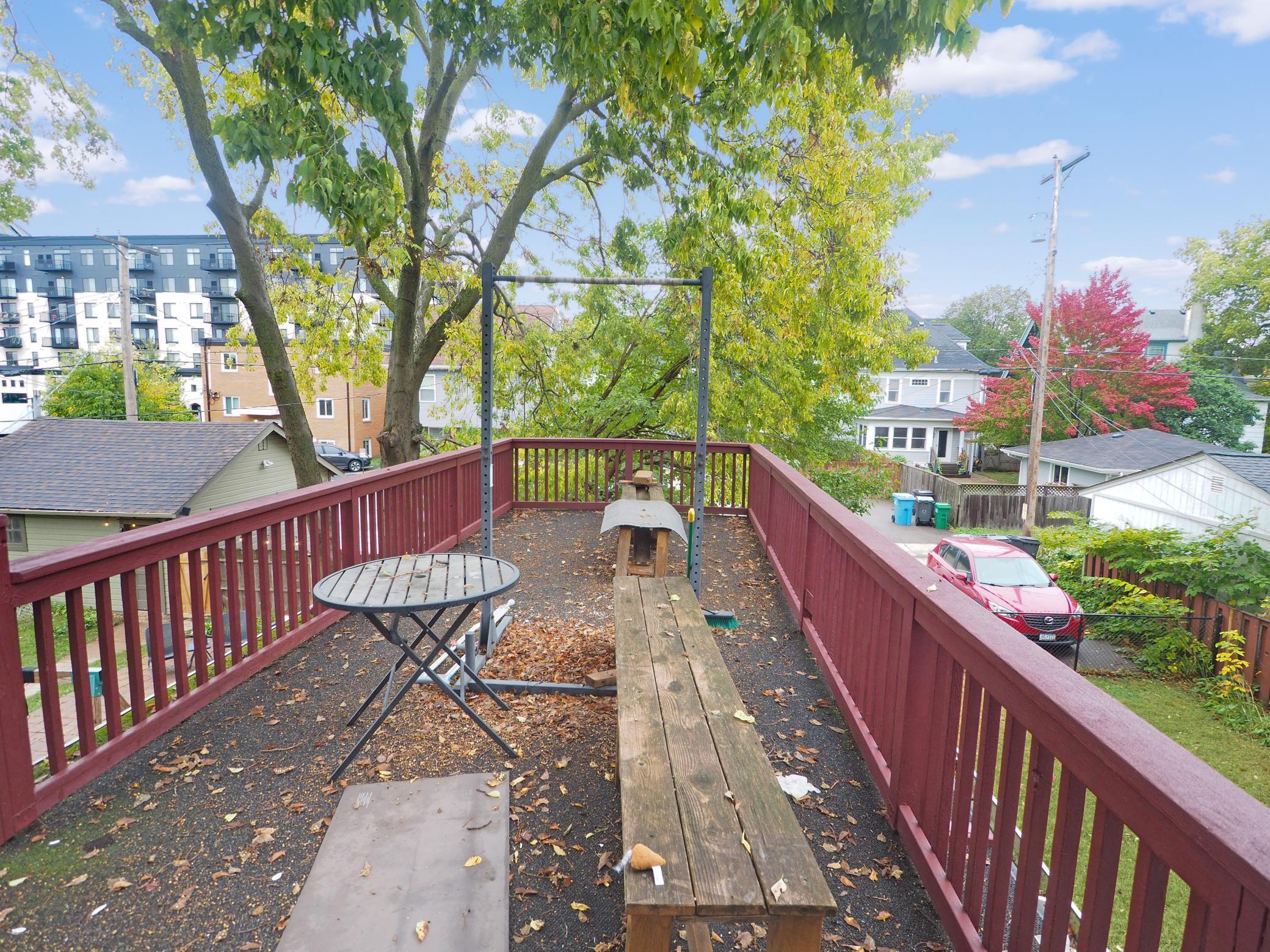 Deck off of main entrance on second unit