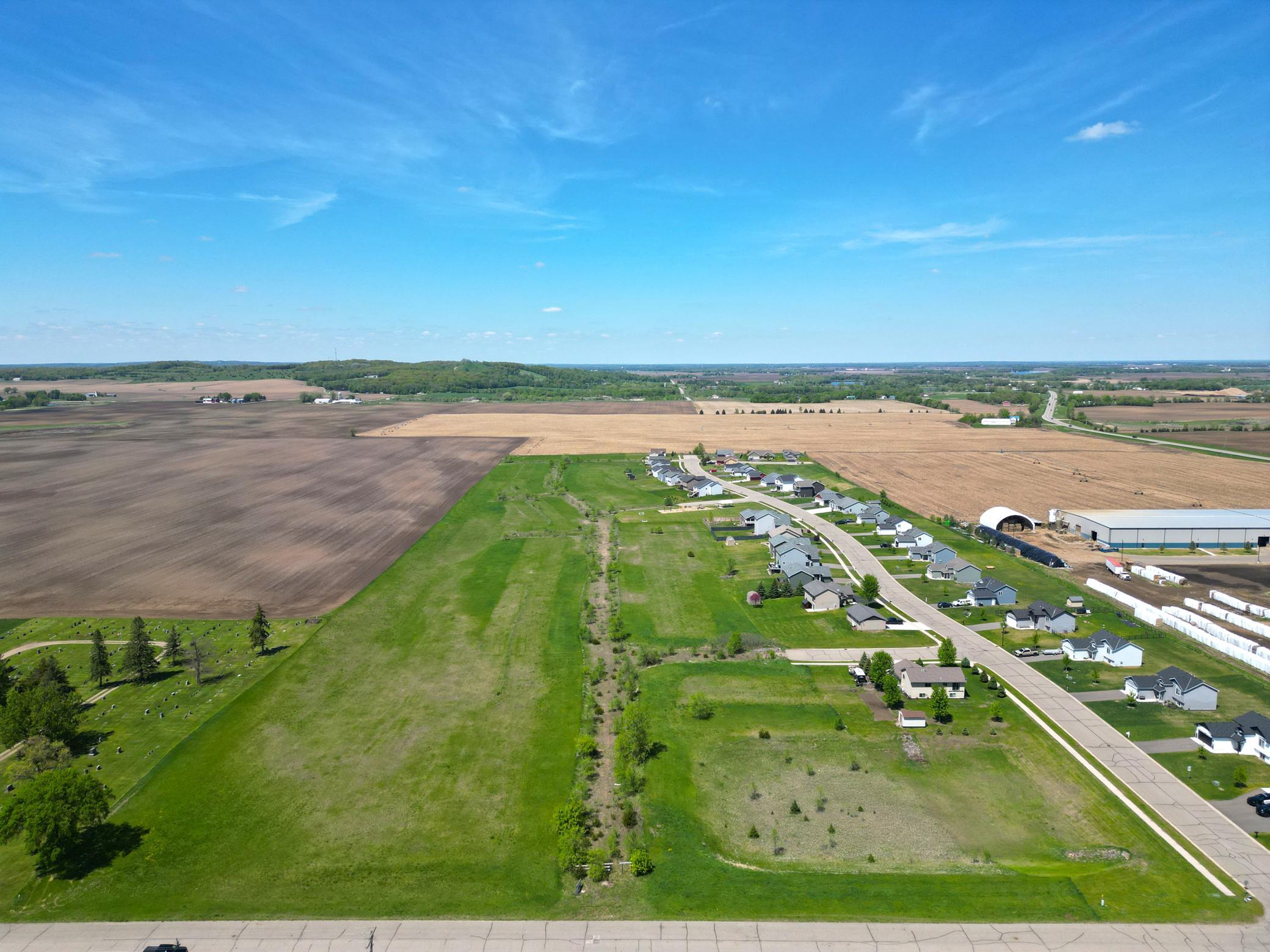Front part of development land to the back.