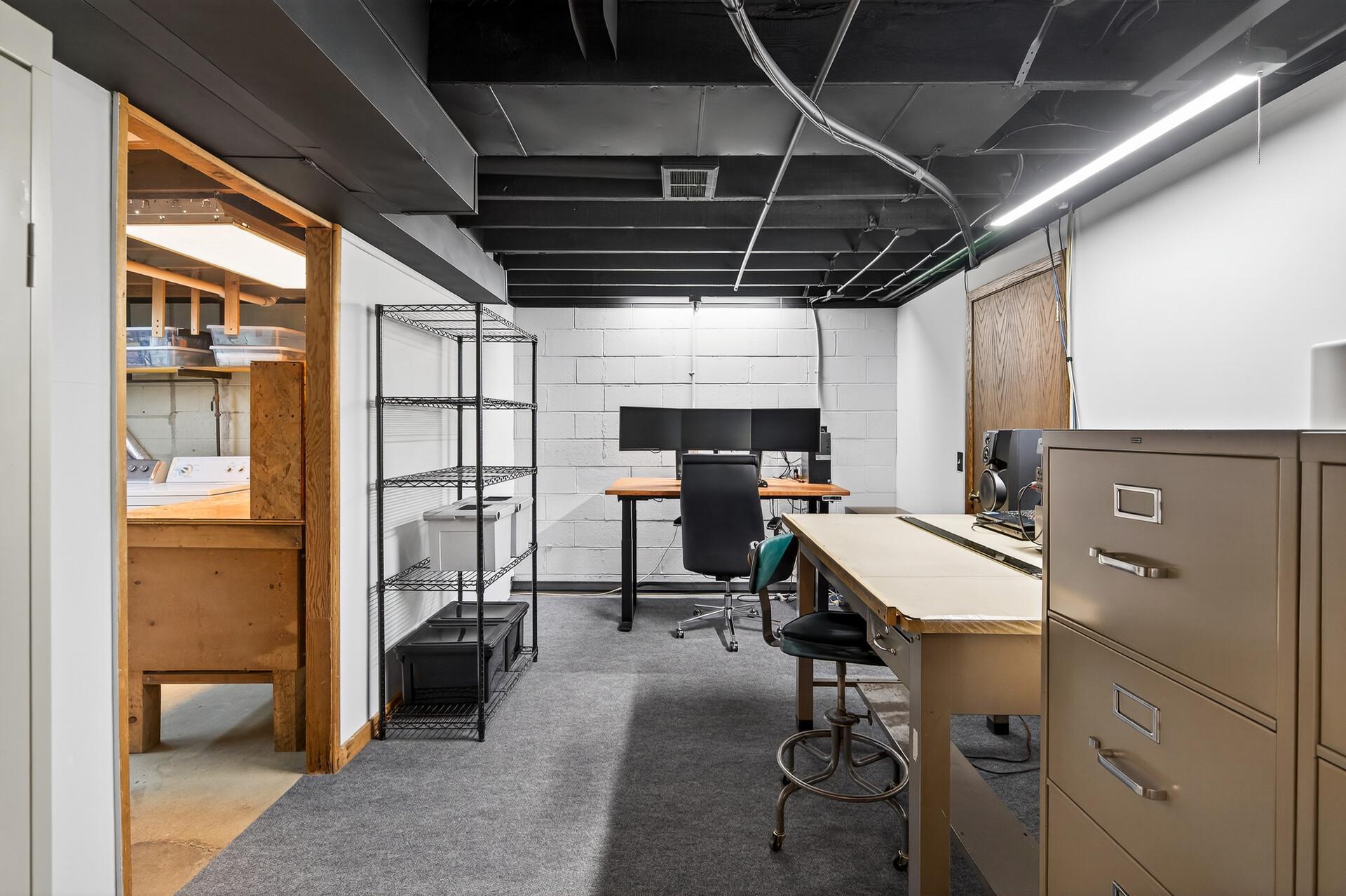 Large office with cedar walk-in closet.