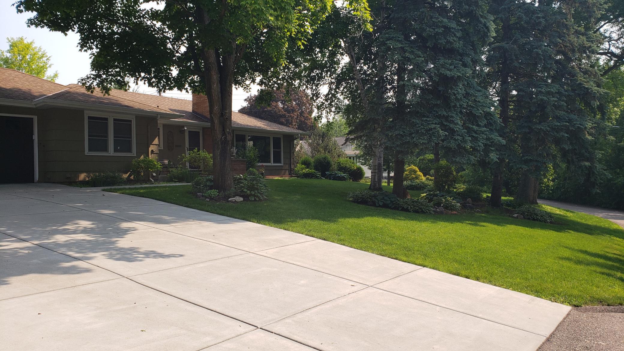 Balanced shade and sunshine with a variety of tree types.