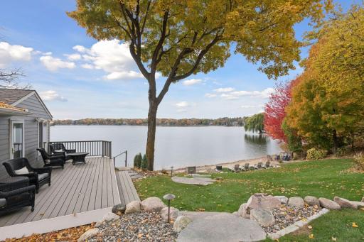 Stone steps leading to the guest cottage or private sandy beach