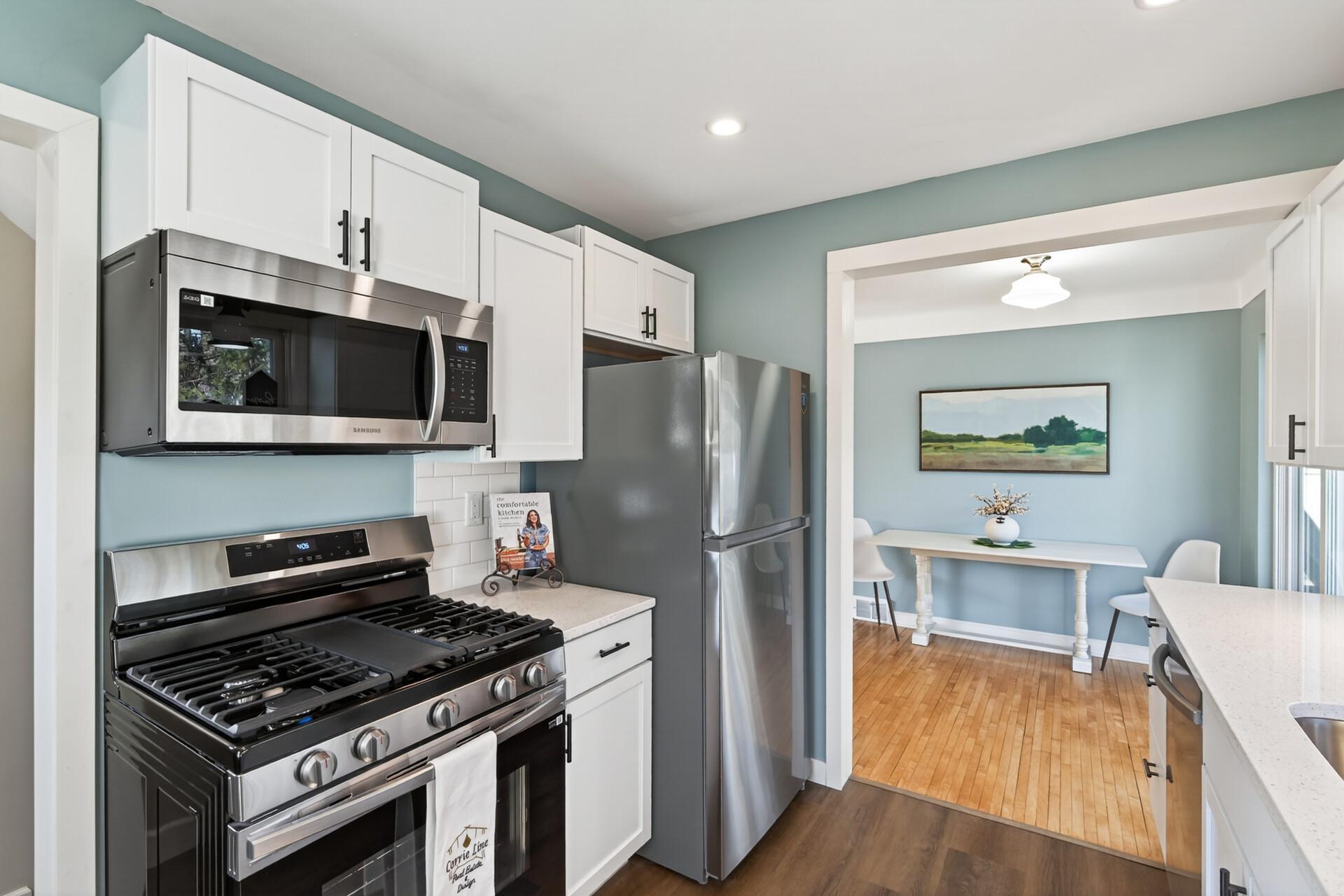 New stainless steel appliances create for a clean, cohesive look that is easy to maintain.