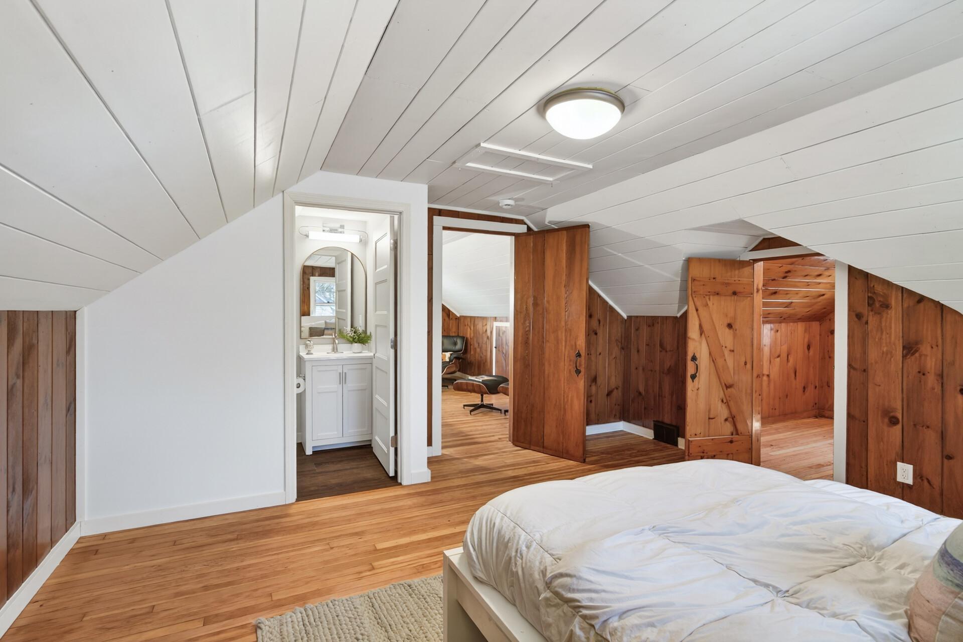 This space also offers a private, newly added 1/2 bath and large closet.