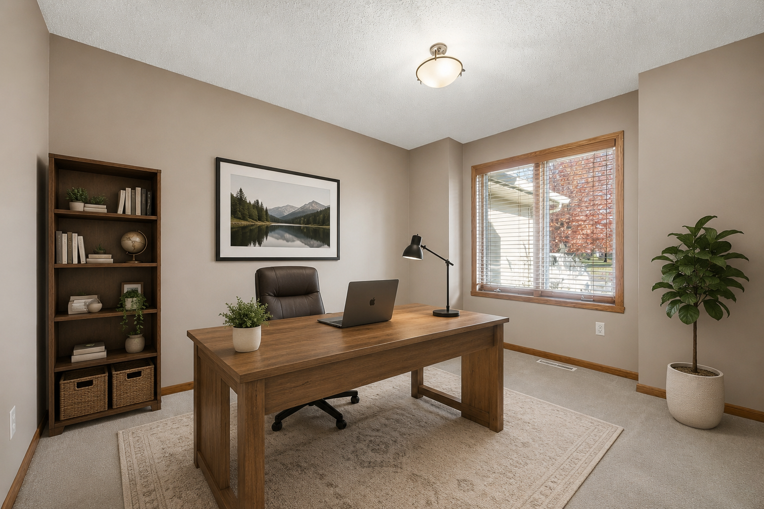 VIrtually staged home office