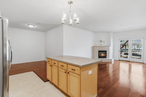 Kitchen view over living room