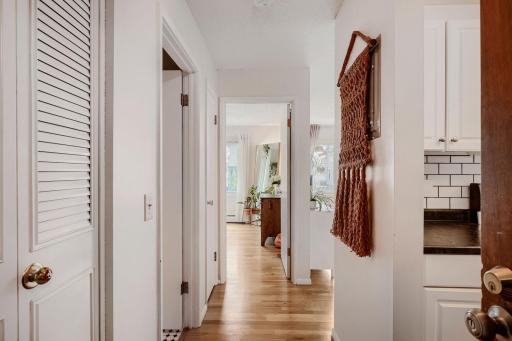 Unit foyer where you walk right in and notice the warm hardwood floors, which have been recently refinished