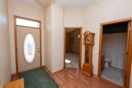 Easily welcome guests without feeling crowded into the spacious foyer.