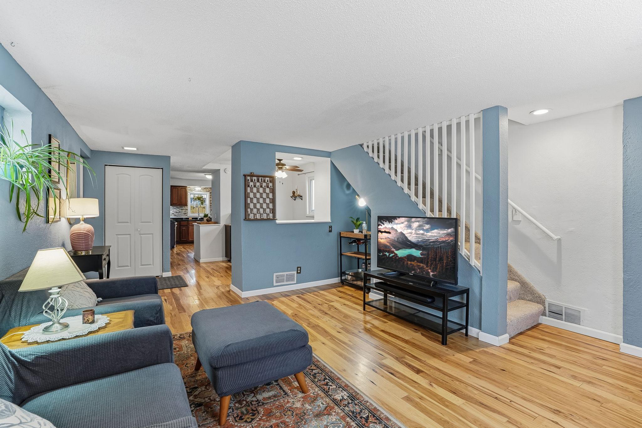 Enjoy the open staircase and corner nook.