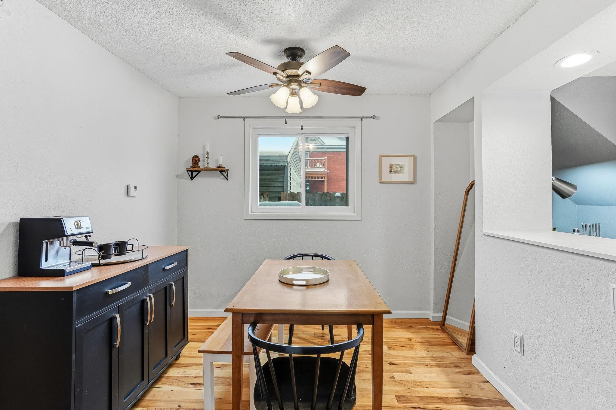 Recessed area for small hutch