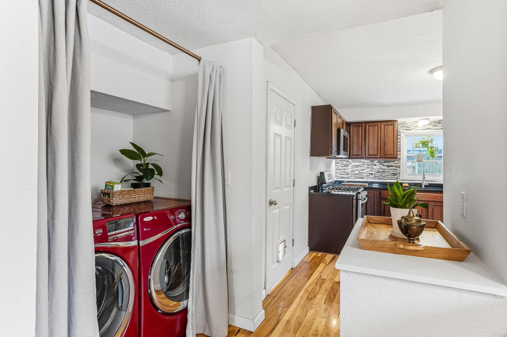 Main floor laundry is hidden easily