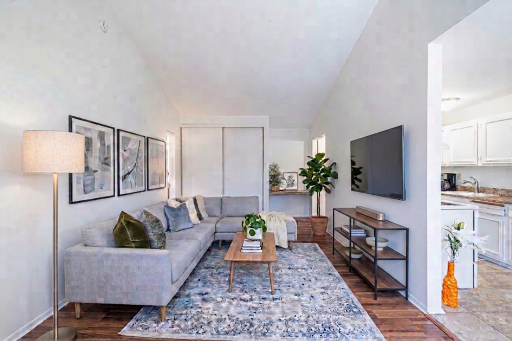 4548 Cedar Lake Rd S _ Generous living room space virtually staged.