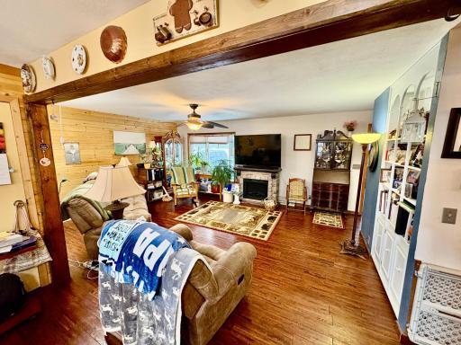 Living room with hardwood floors