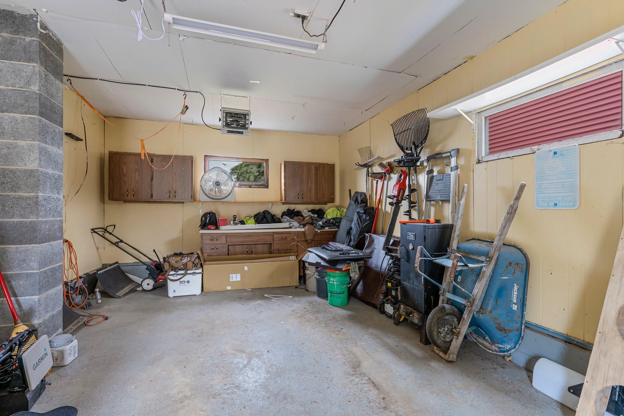 Garage space is heated