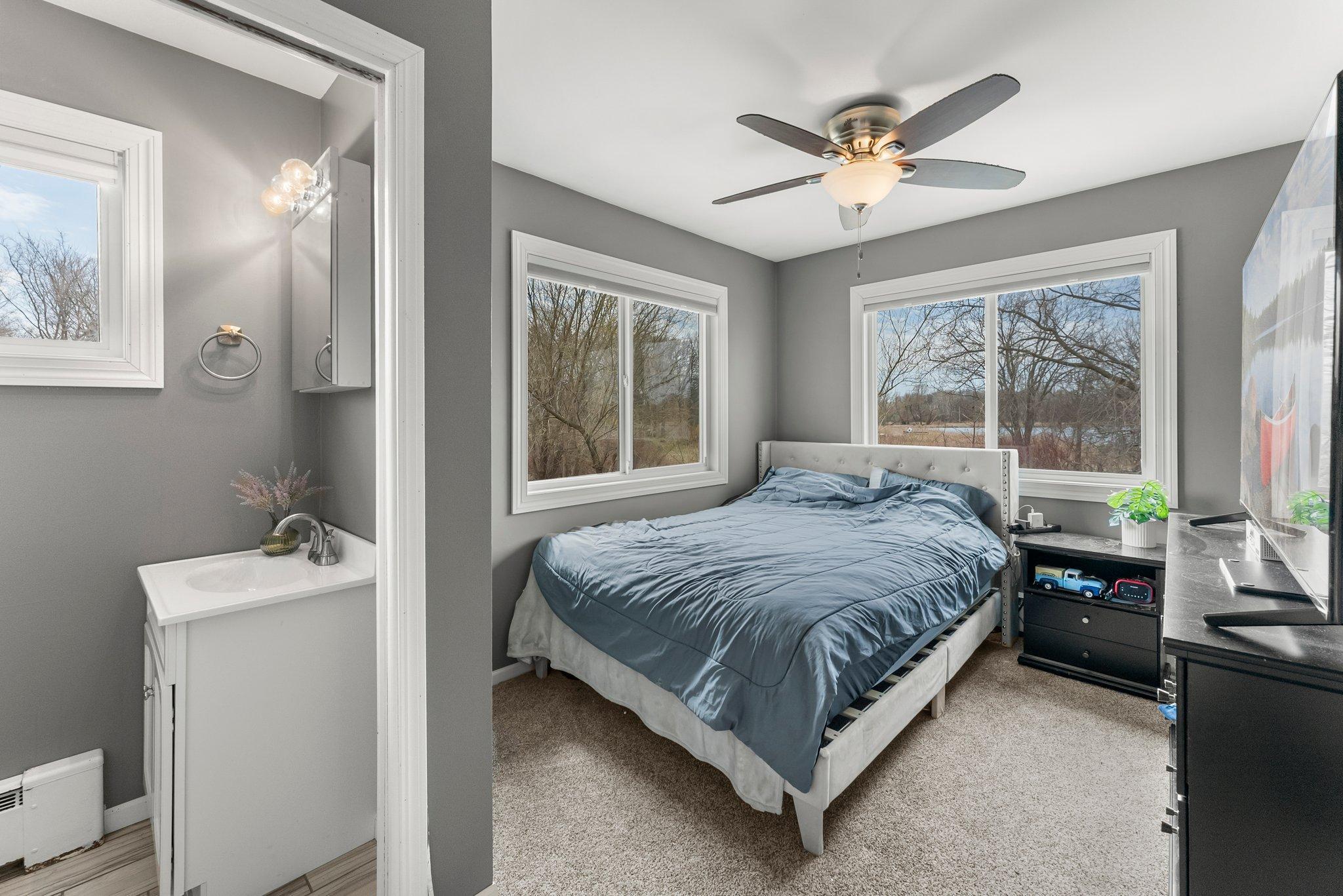 Bedroom #1 has a private 1/2 bath