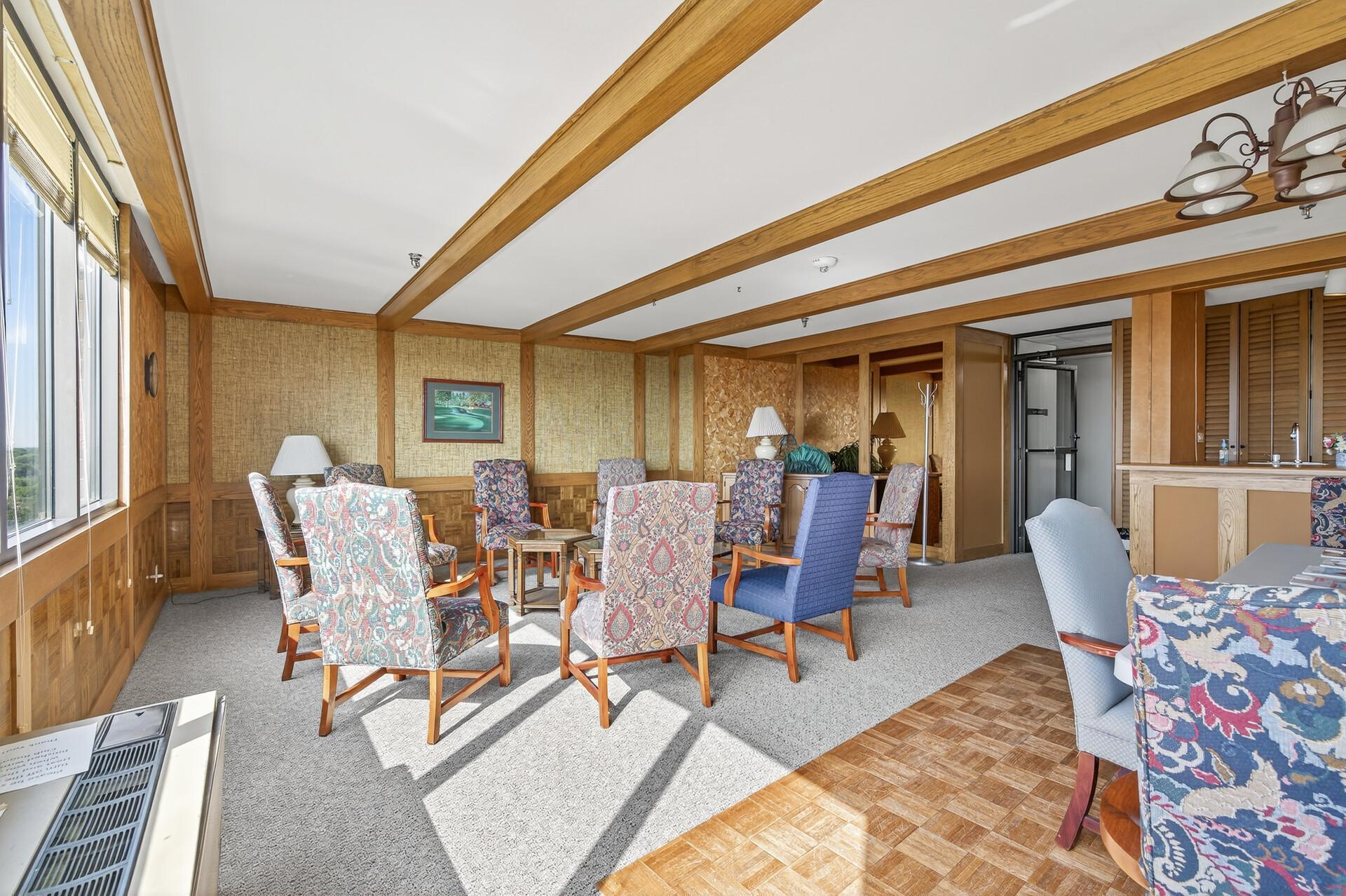 One of many community spaces throughout the building