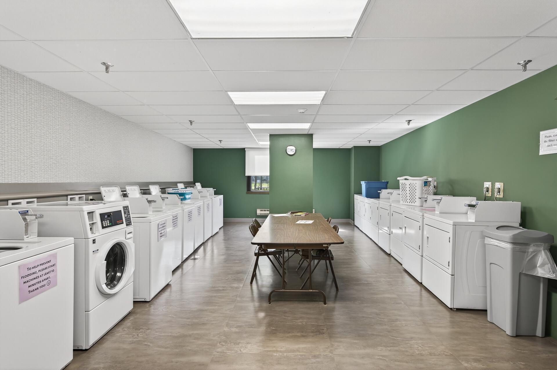 While there is in-unit laundry, this laundry space is great to get multiple loads done at once and has a front loader for bedding