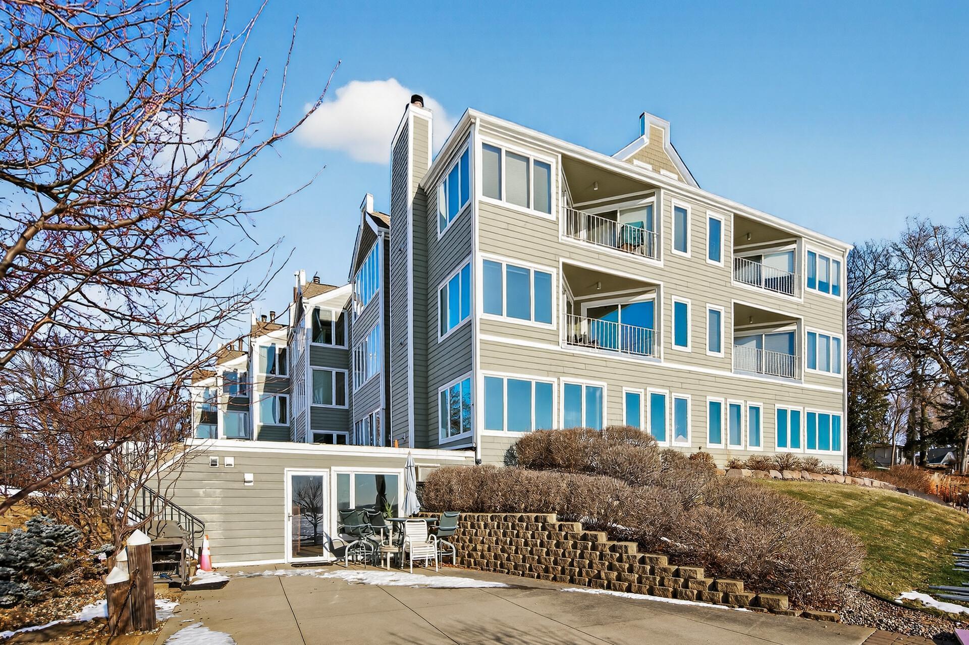 Lakeside patio outside community room