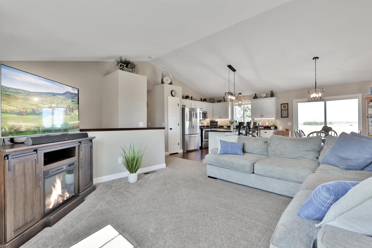 Open design with vaulted ceilings