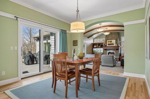Very open concept on the main level with the flow from the dining area to the living space. Also deck access here. Grill can stay with the house!