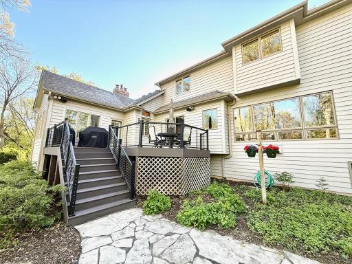 Back of the house where you can check out the maintenance free deck that is newer!