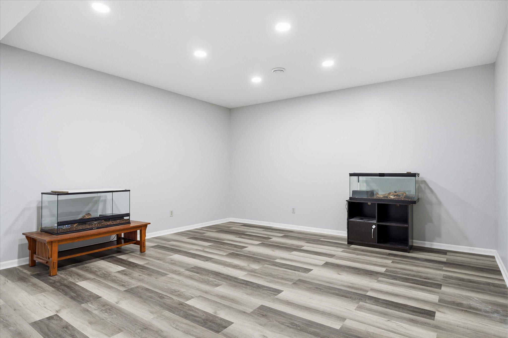 Lower level has been finished with a large entertainment room.