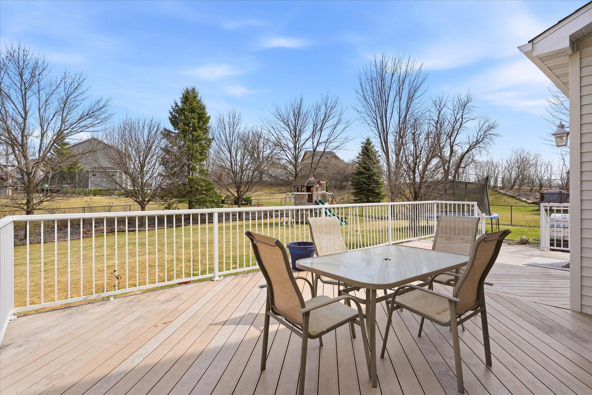 Amazing deck covers the full width of the back of the home!