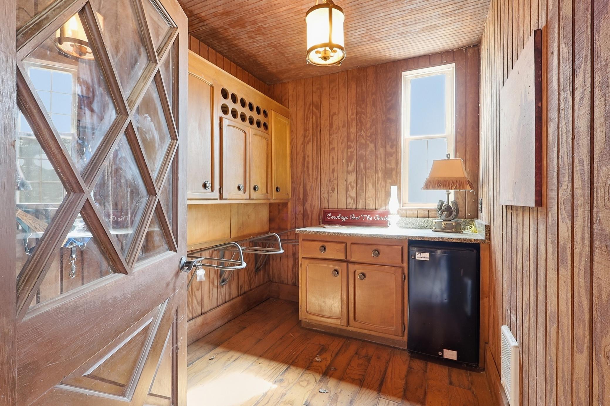 Barn tack room with Cambria counter tops