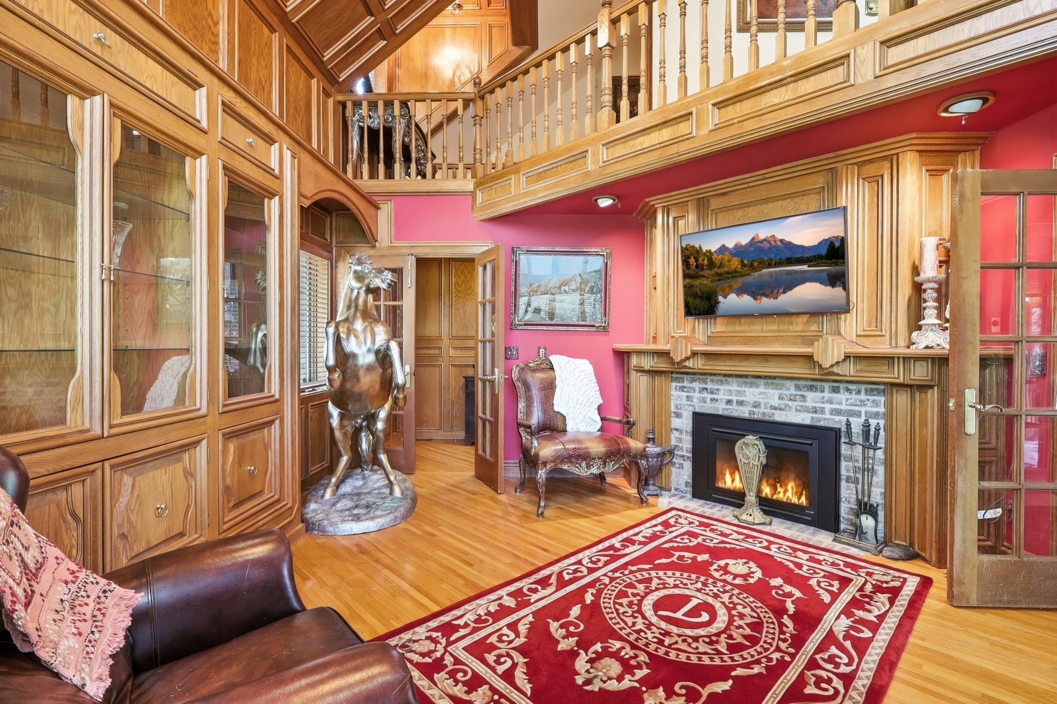 Living room with fireplace
