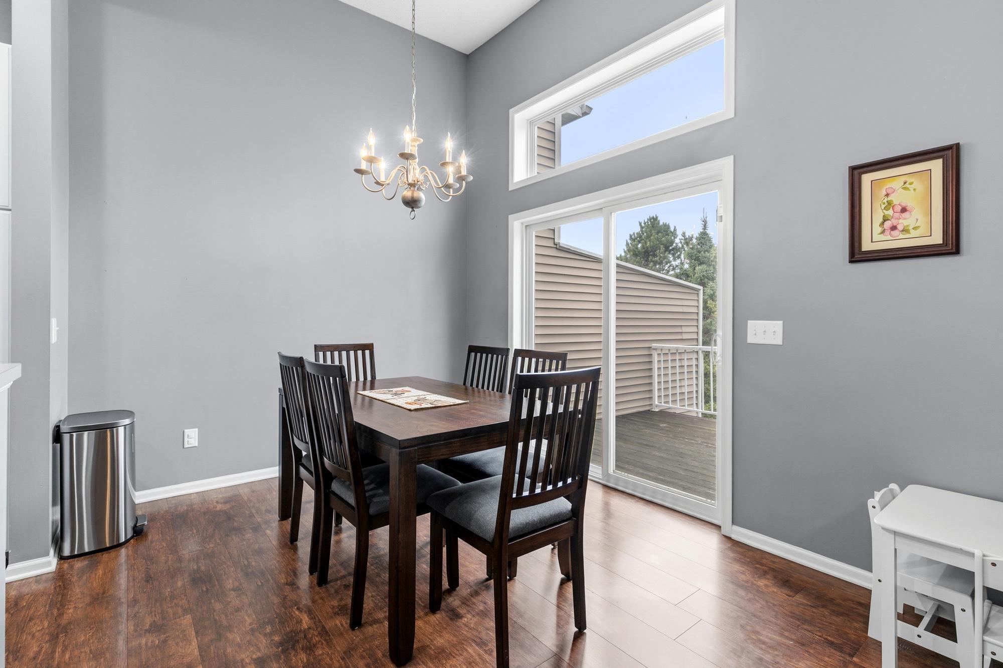 Dining room overlooks the deck.