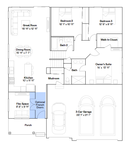 Courtland II main level floorplan