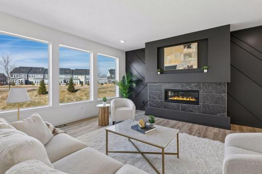 Modern fireplace and space for your flat screen