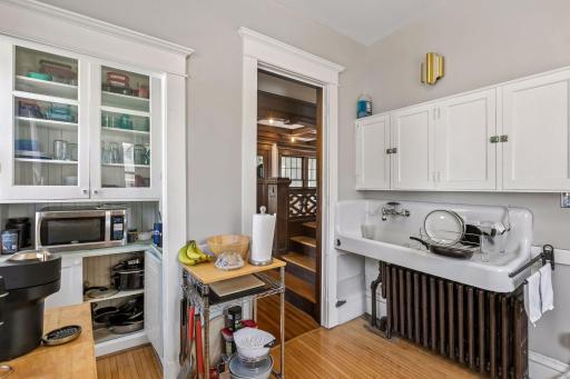 Pantry on the left - original wall mounted sink