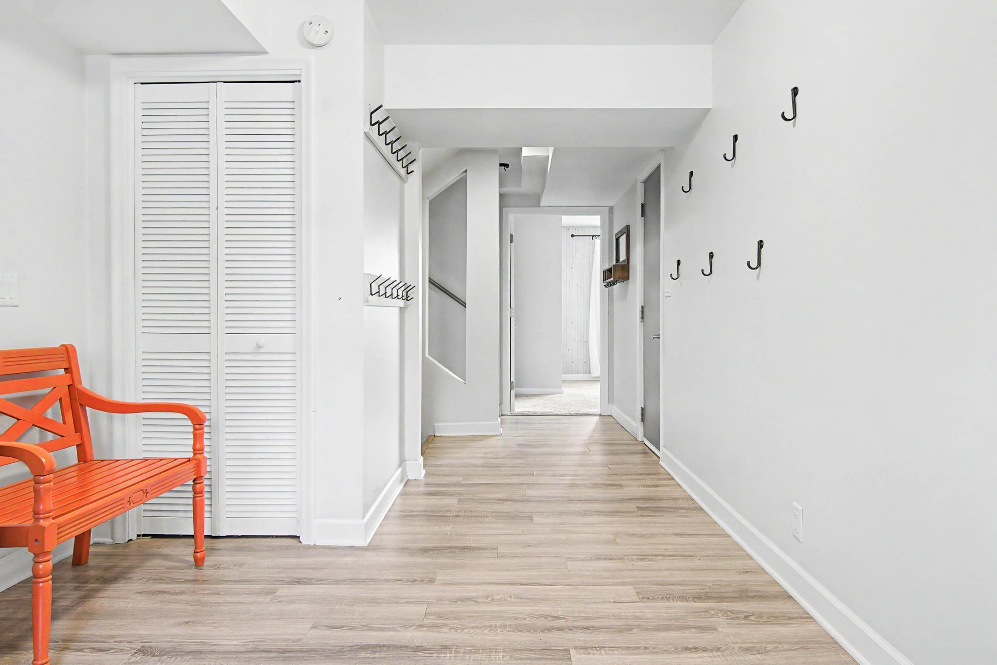 HUGE Mudroom landing area at the garage door entry!