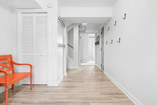 HUGE Mudroom landing area at the garage door entry!