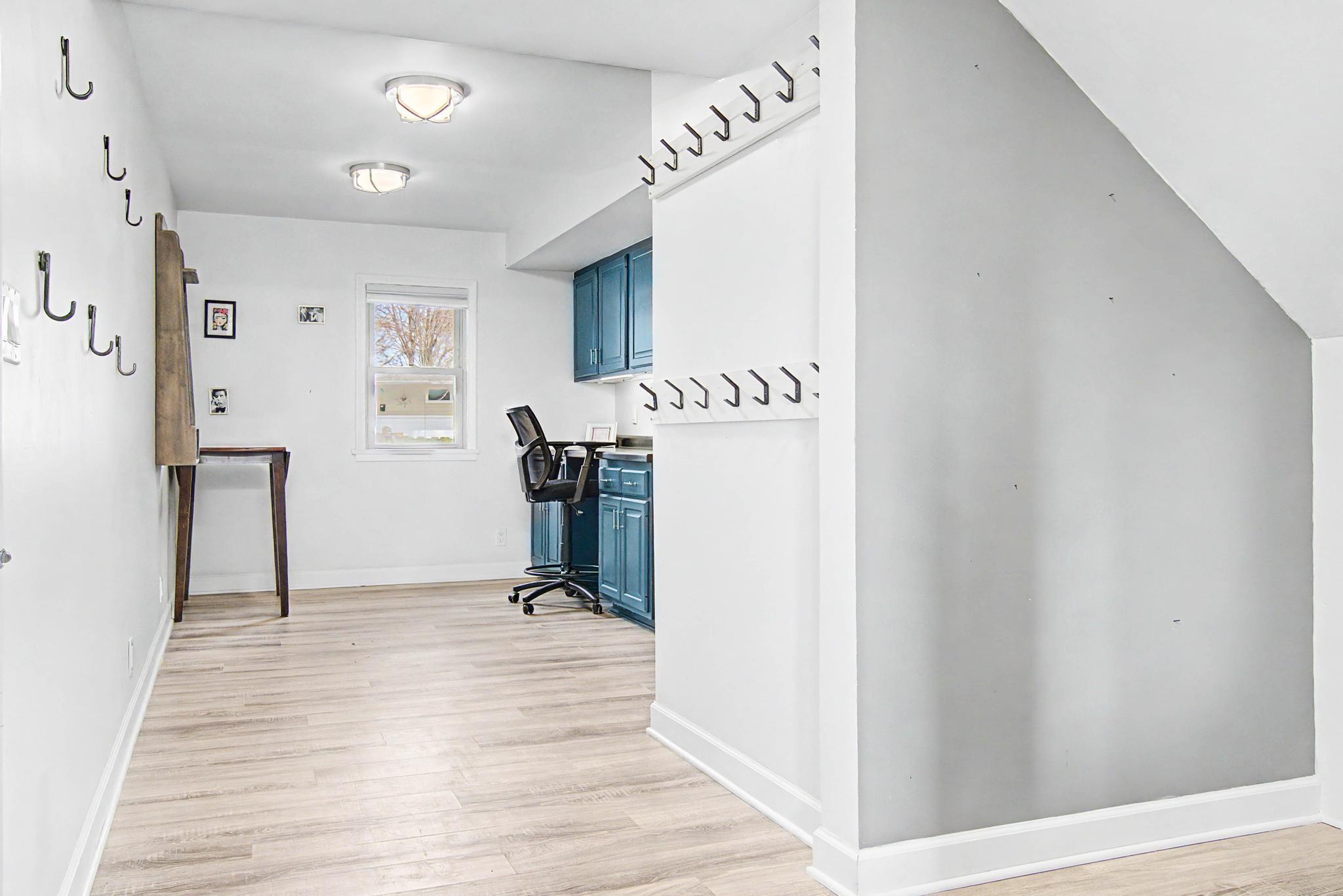 HUGE Mudroom landing area at the garage door entry!