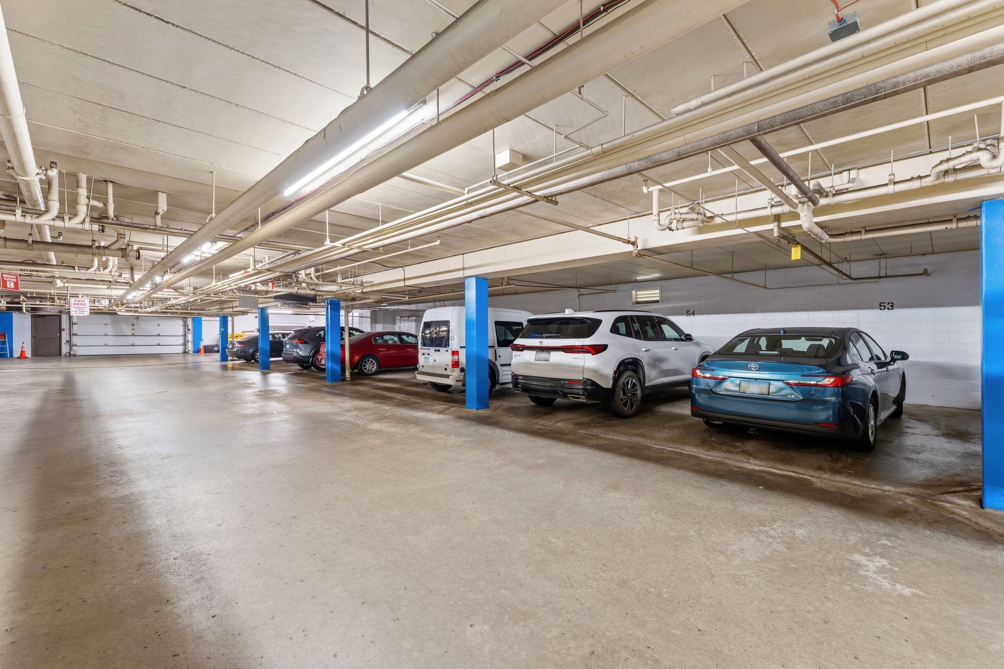 Underground heated garage.