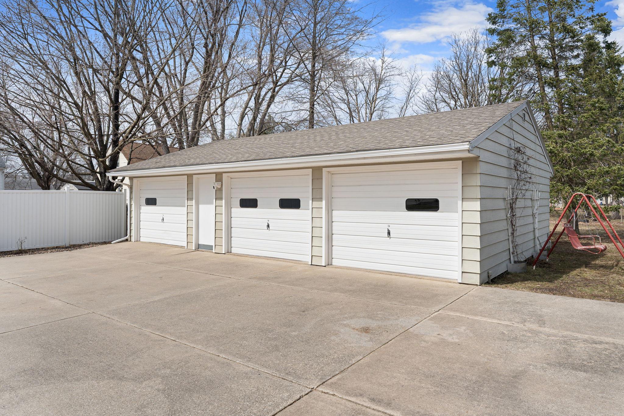 Heated and Air-Conditioned 3 car Garage
