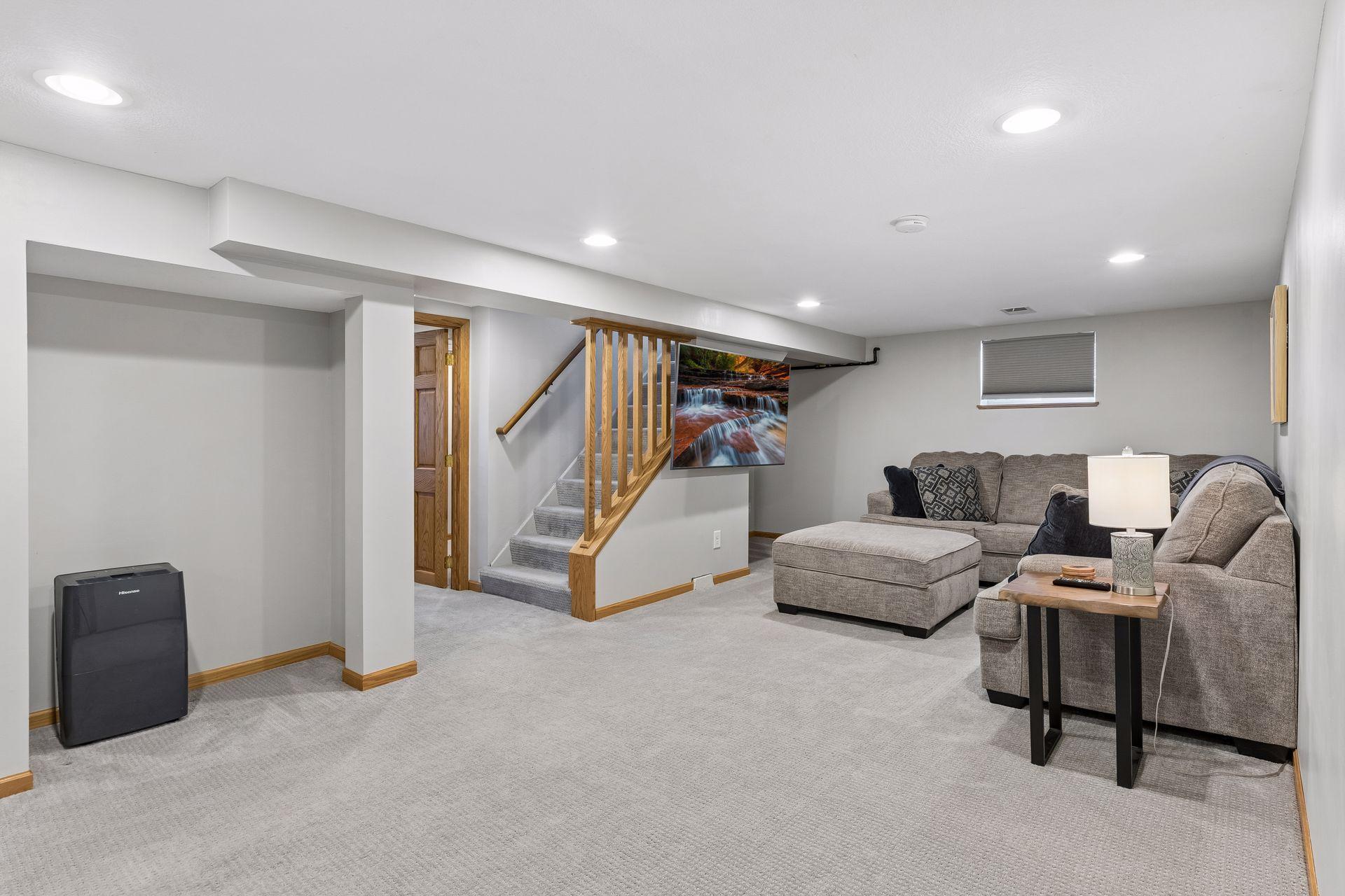 What's not to love about this spacious lower level family room?!?