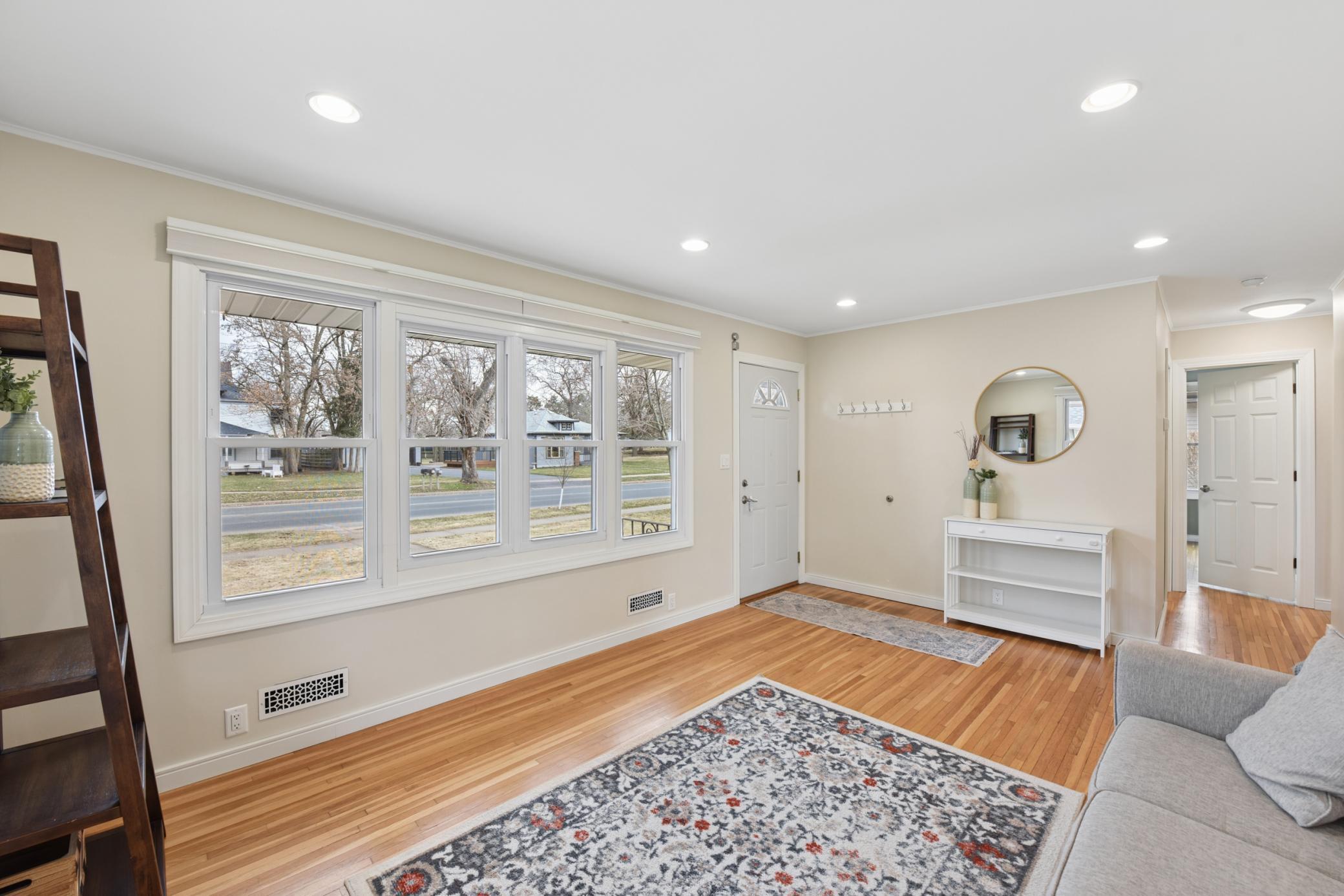 Original white oak hardwood floors and updated lighting through-out the home.