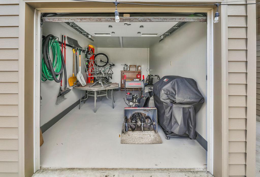 Shed has electrical, storage, metal siding
