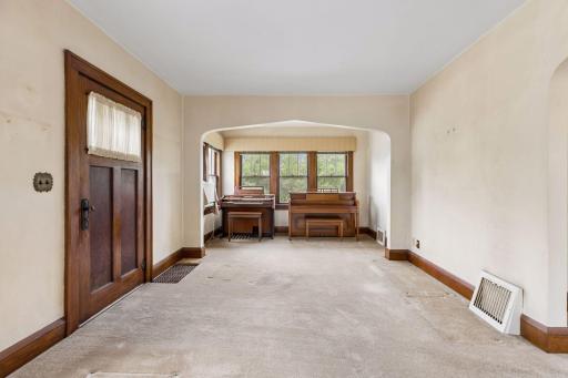 Living room and flex space on the main level.
