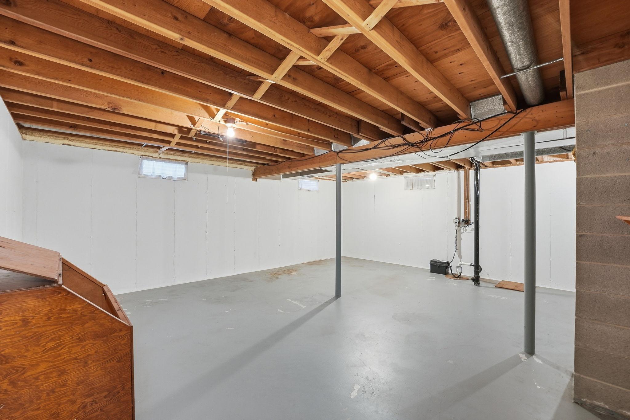 A full basement ready to be put to use.