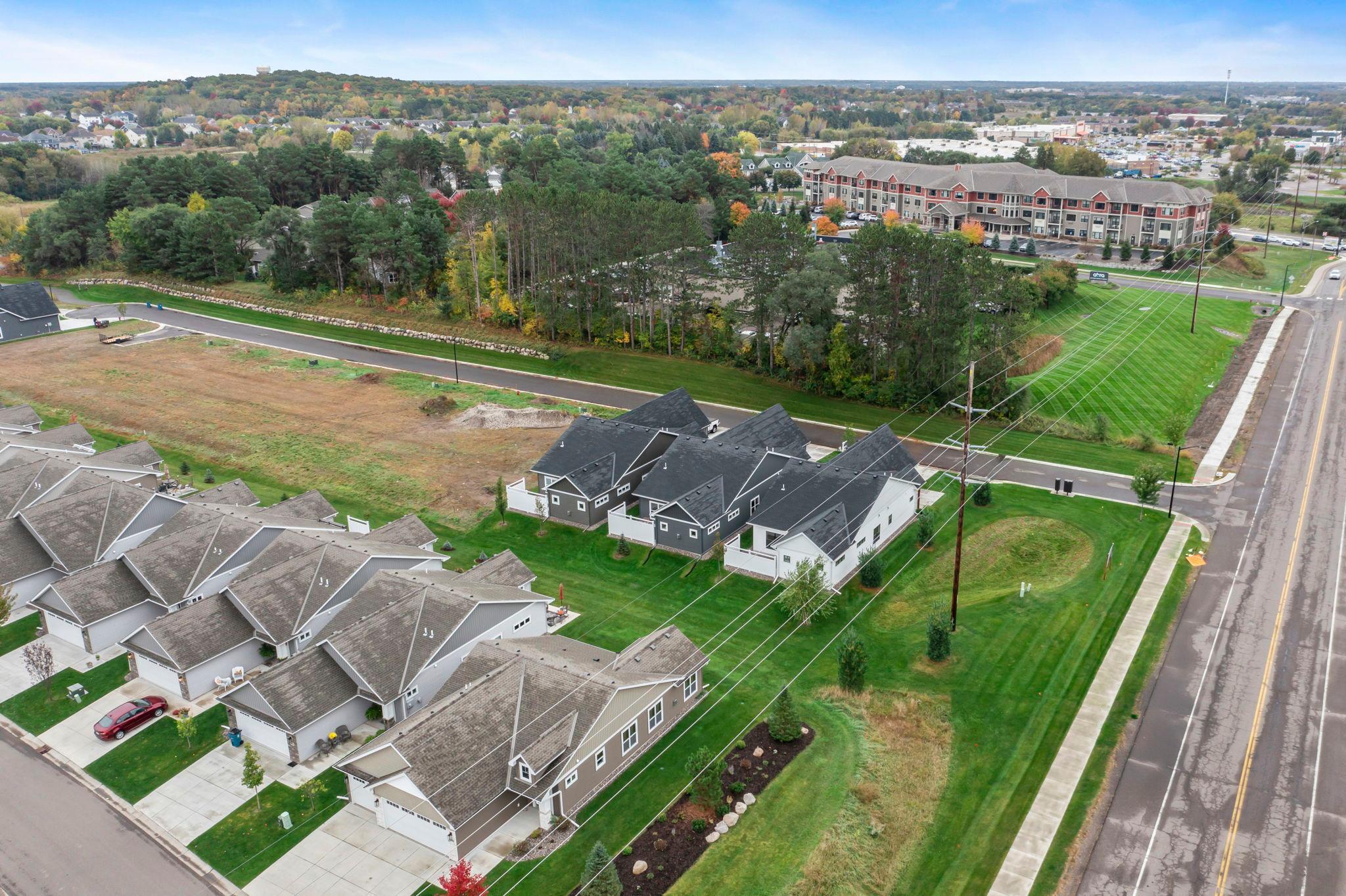 Ariel view of the development. This house is in the 4th spot.