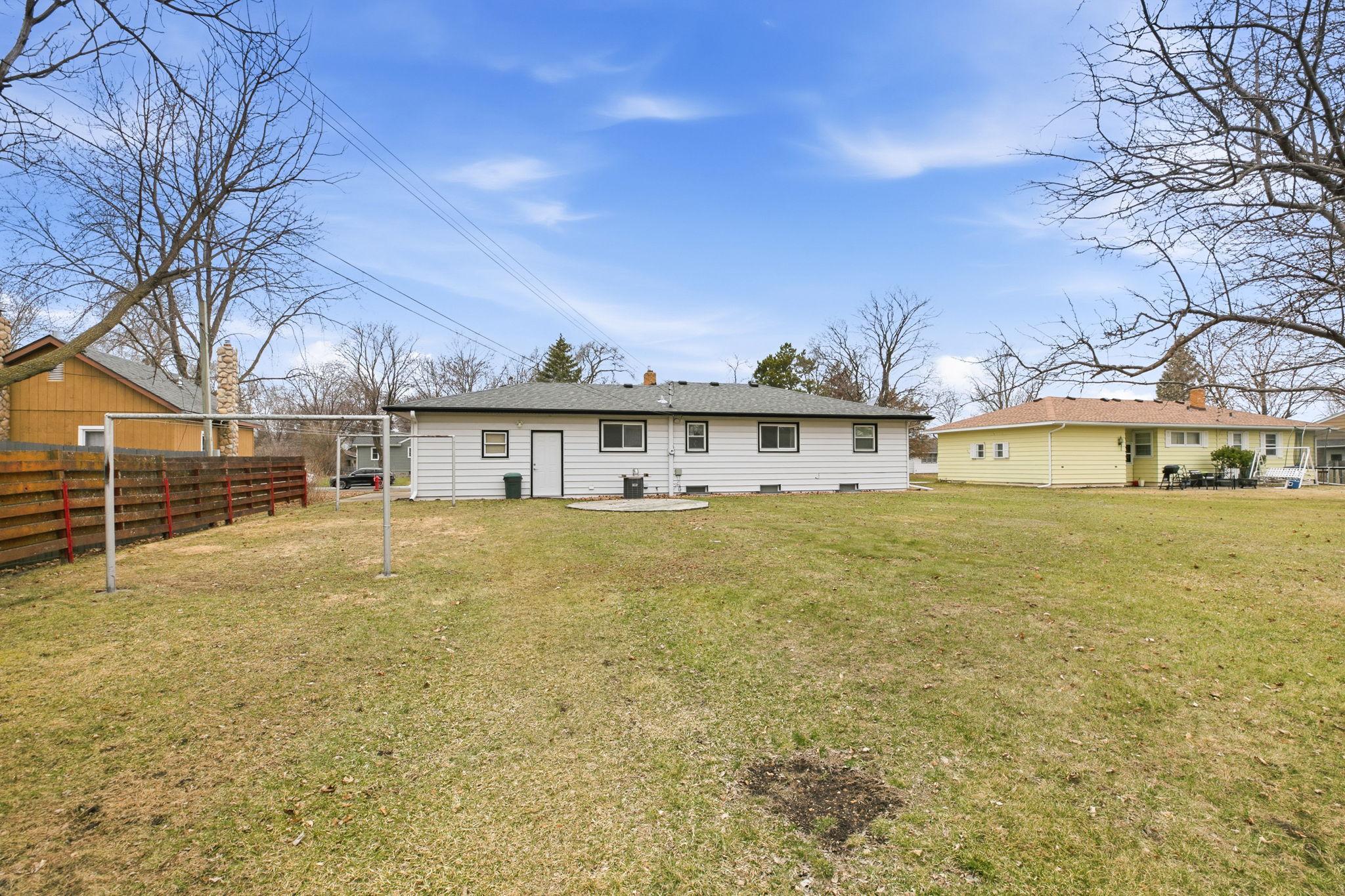 Well-maintained yard with potential for landscaping or personal outdoor oasis.