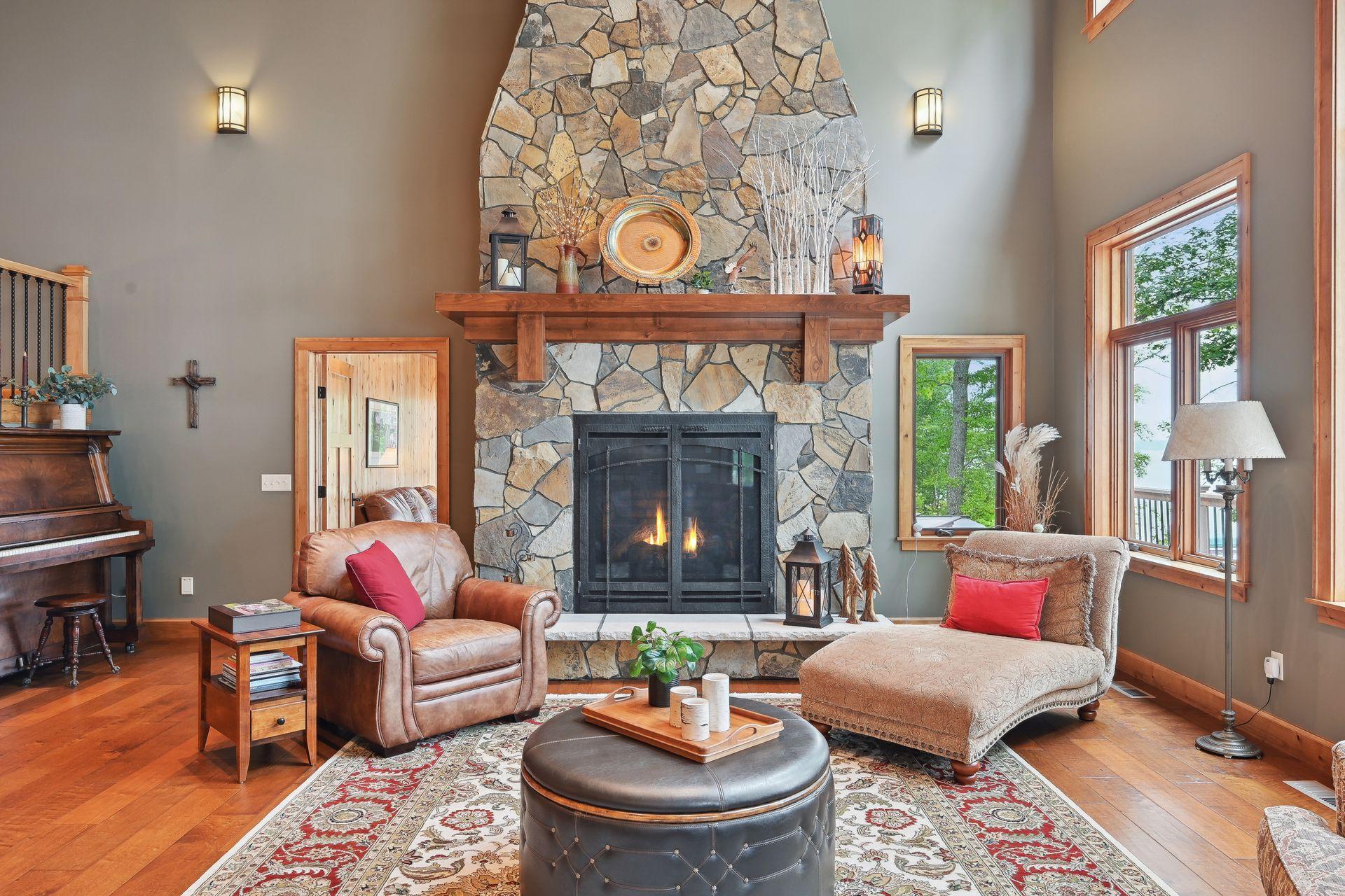 Not just a pretty face, gas fireplaces feature blower fans for that extra cozy touch