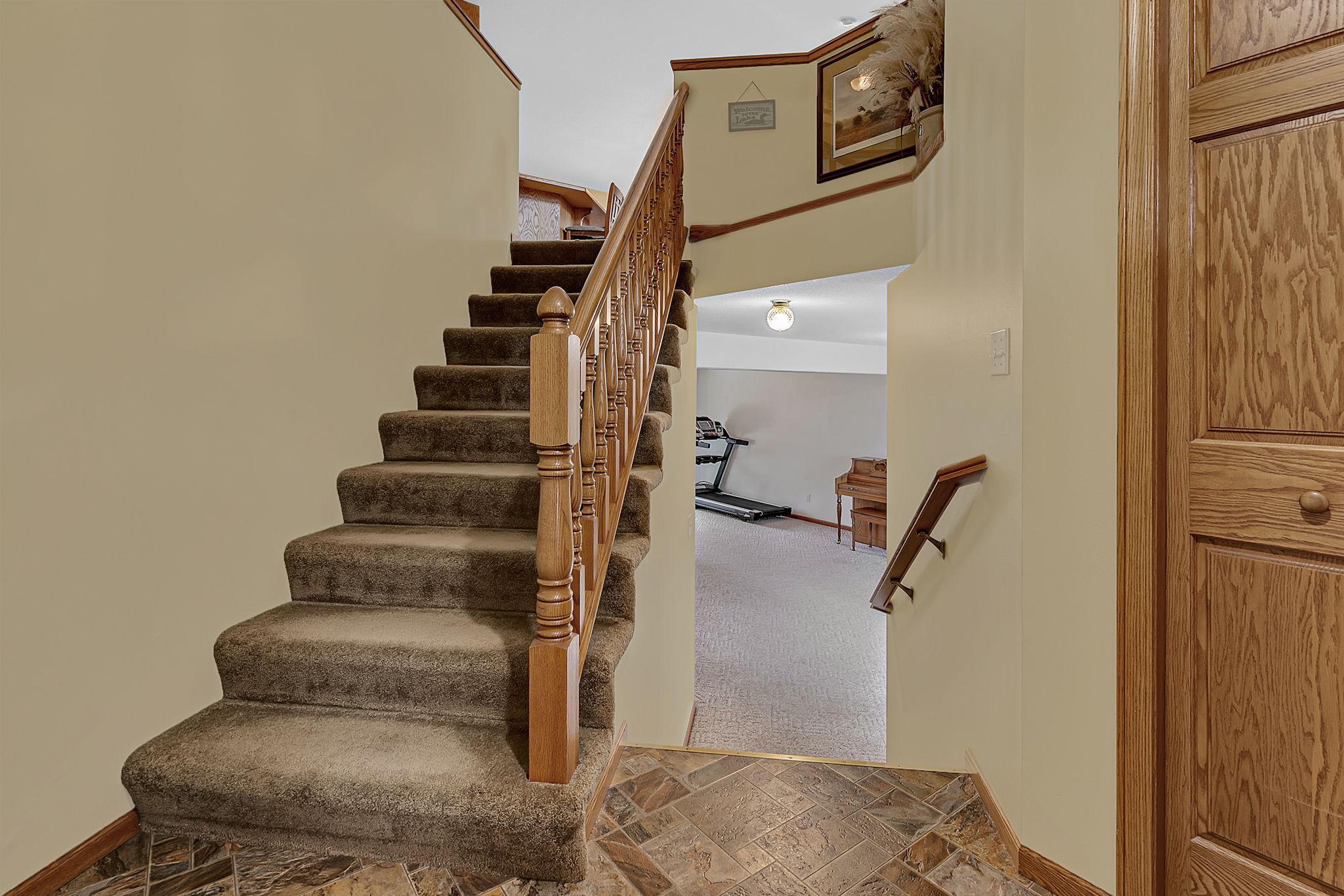 Walk down to your lower level living.