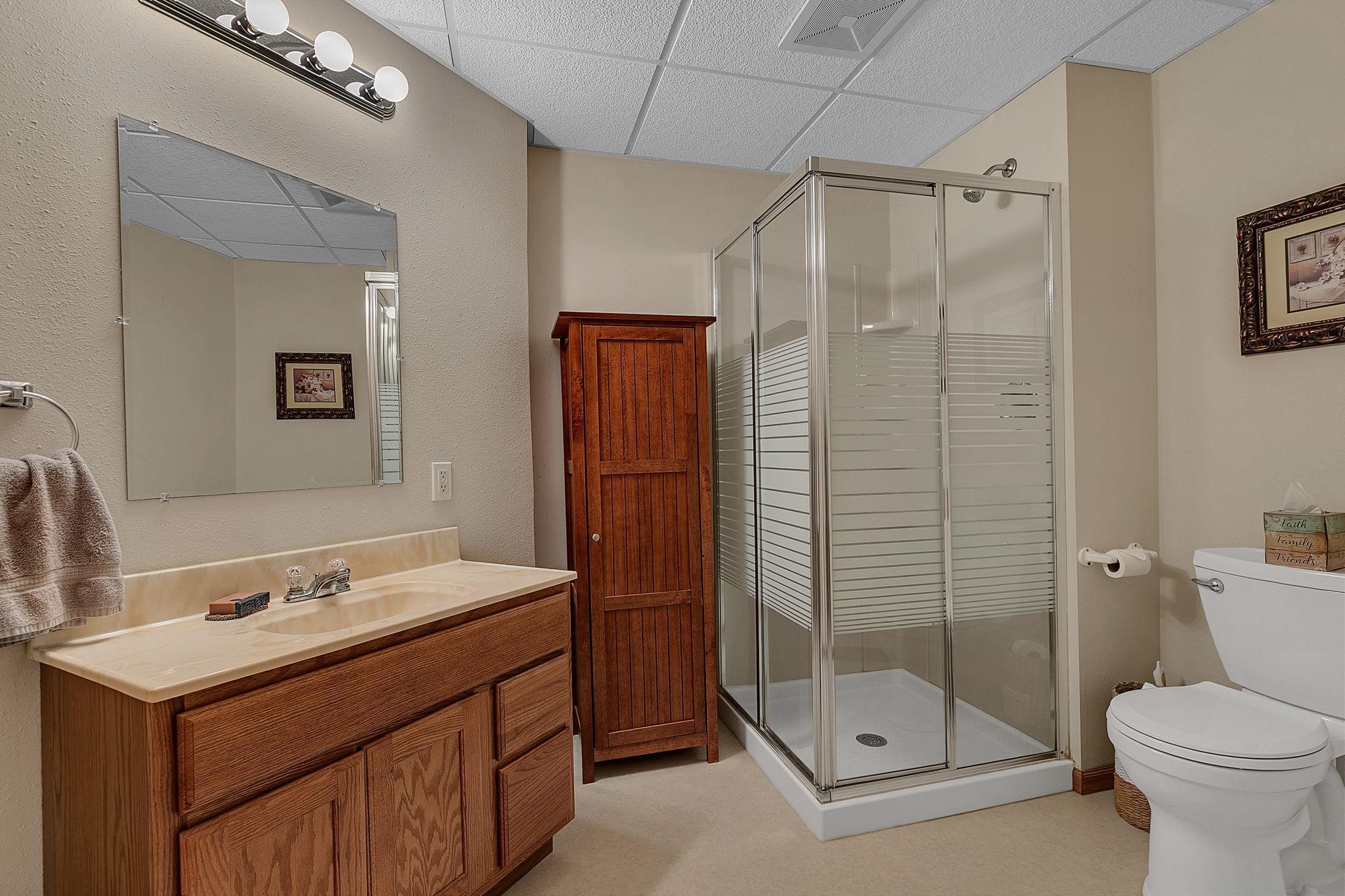 3/4 lower level bathroom.