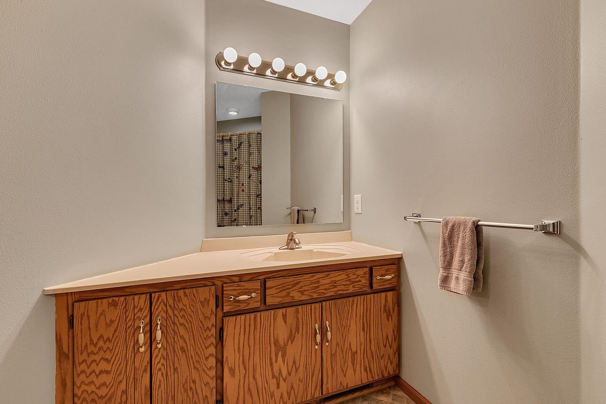 Large vanity with storage for your bathroom necessities.